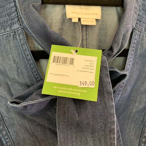 Kate Spade tie-neck denim dress - Picture 4 of 6